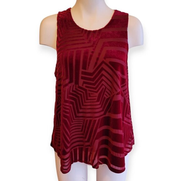 Anthropologie Sunday In Brooklyn **Burgundy Velvet Tank Size size S** - Picture 2 of 9